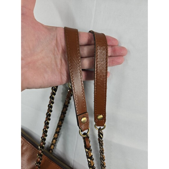 Patricia Nash Belle Leather Tote Brown Leather Chain Straps Shoulder Bag Purse - Picture 9 of 12